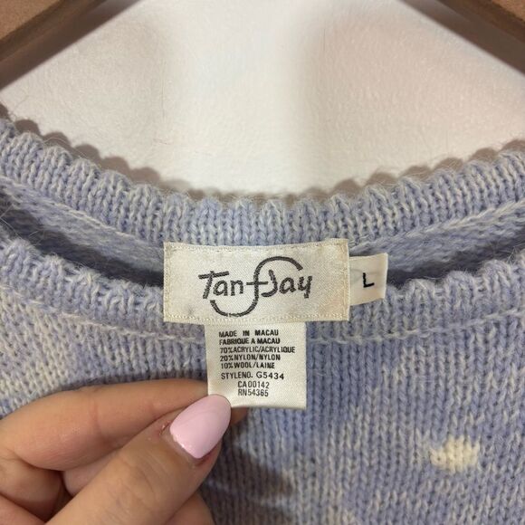 Vintage Tan F Jay NWT Geometric Wool Blend Sweater Size Large - Picture 10 of 12